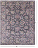 Grey Persian Tabriz Hand Knotted Wool Rug - 9' 2" X 12' 2" - Golden Nile