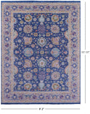 Blue Persian Tabriz Hand Knotted Wool Rug - 9' 2" X 11' 11" - Golden Nile