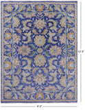 Blue Persian Tabriz Hand Knotted Wool Rug - 9' 2" X 12' 3" - Golden Nile