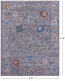 Grey Turkish Oushak Hand Knotted Wool Rug - 9' 1" X 11' 9" - Golden Nile