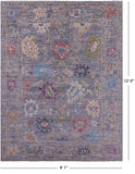 Grey Turkish Oushak Hand Knotted Wool Rug - 9' 1" X 12' 0" - Golden Nile