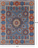 Grey Geometric Persian Mamluk Hand Knotted Wool Rug - 8' 2" X 10' 6" - Golden Nile