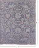 Grey Persian Tabriz Hand Knotted Wool Rug - 7' 11" X 10' 2" - Golden Nile
