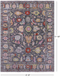 Grey Turkish Oushak Hand Knotted Wool Rug - 8' 10" X 11' 10" - Golden Nile
