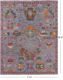 Grey Heriz Serapi Hand Knotted Wool Rug - 7' 11" X 10' 2" - Golden Nile