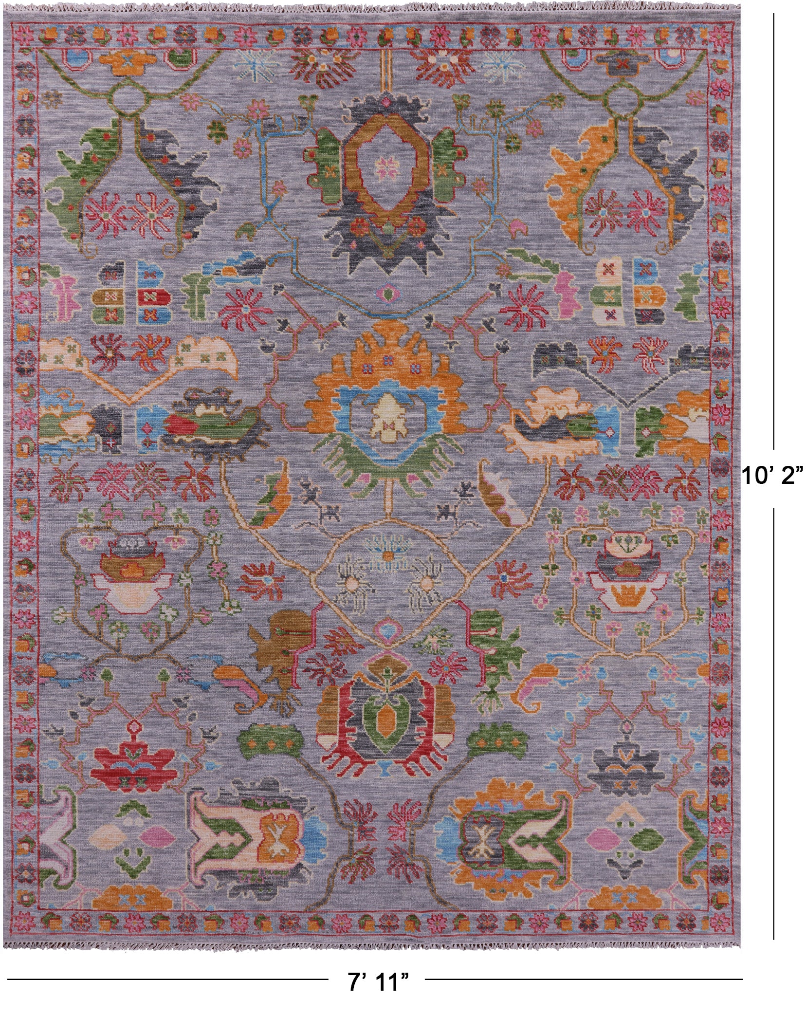 Grey Heriz Serapi Hand Knotted Wool Rug - 7' 11" X 10' 2" - Golden Nile