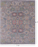 Grey Turkish Oushak Hand Knotted Wool Rug - 7' 11" X 9' 7" - Golden Nile
