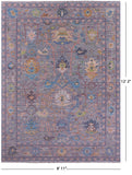 Grey Turkish Oushak Hand Knotted Wool Rug - 8' 11" X 12' 2" - Golden Nile