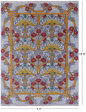 Blue William Morris Hand Knotted Wool Rug - 9' 0" X 12' 0" - Golden Nile