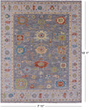 Grey Turkish Oushak Hand Knotted Wool Rug - 7' 11" X 10' 1" - Golden Nile
