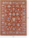 Orange Turkish Oushak Hand Knotted Wool Rug - 9' 0" X 12' 1" - Golden Nile