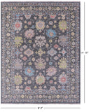 Grey Turkish Oushak Hand Knotted Wool Rug - 9' 2" X 11' 11" - Golden Nile