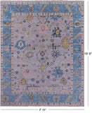 Grey Turkish Oushak Hand Knotted Wool Rug - 7' 11" X 10' 0" - Golden Nile