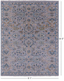 Grey Persian Tabriz Hand Knotted Wool Rug - 9' 1" X 12' 2" - Golden Nile