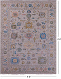 Ivory Turkish Oushak Handmade Wool Rug - 9' 2" X 12' 0" - Golden Nile