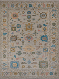SUPER SALE Ivory Turkish Oushak Handmade Wool Rug - 9' 2" X 12' 0"