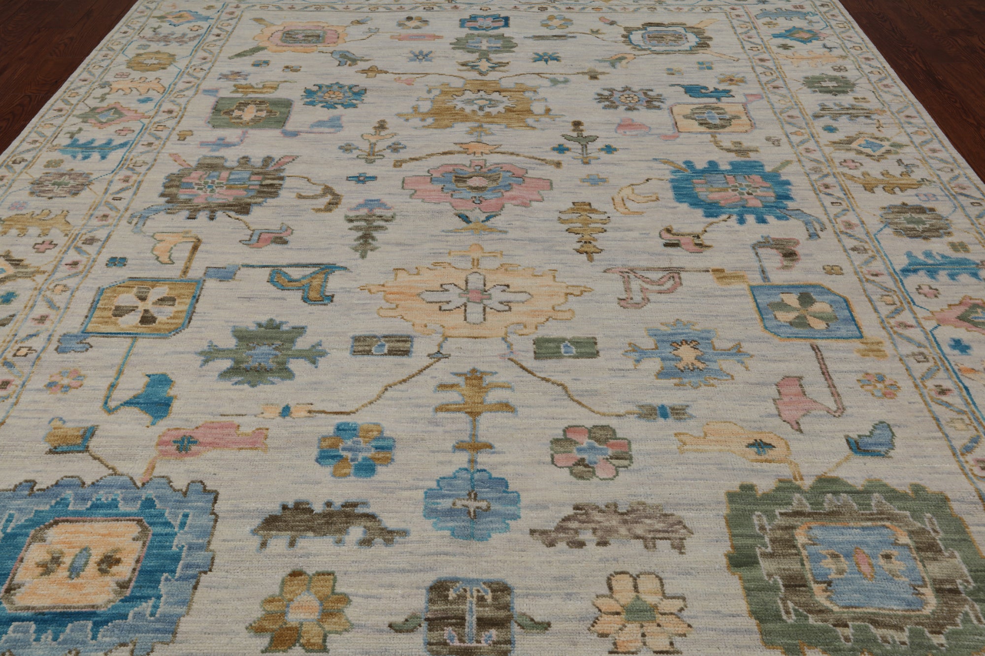 SUPER SALE Ivory Turkish Oushak Handmade Wool Rug - 9' 2" X 12' 0"