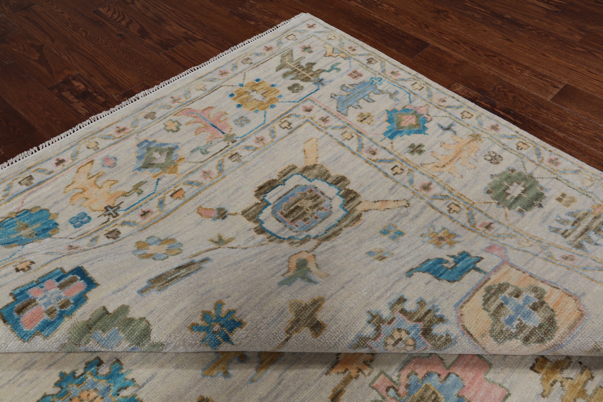 SUPER SALE Ivory Turkish Oushak Handmade Wool Rug - 9' 2" X 12' 0"