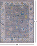Grey Turkish Oushak Hand Knotted Wool Rug - 8' 3" X 10' 3" - Golden Nile