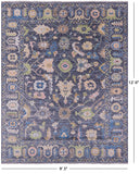 Grey Turkish Oushak Hand Knotted Wool Rug - 9' 3" X 12' 0" - Golden Nile