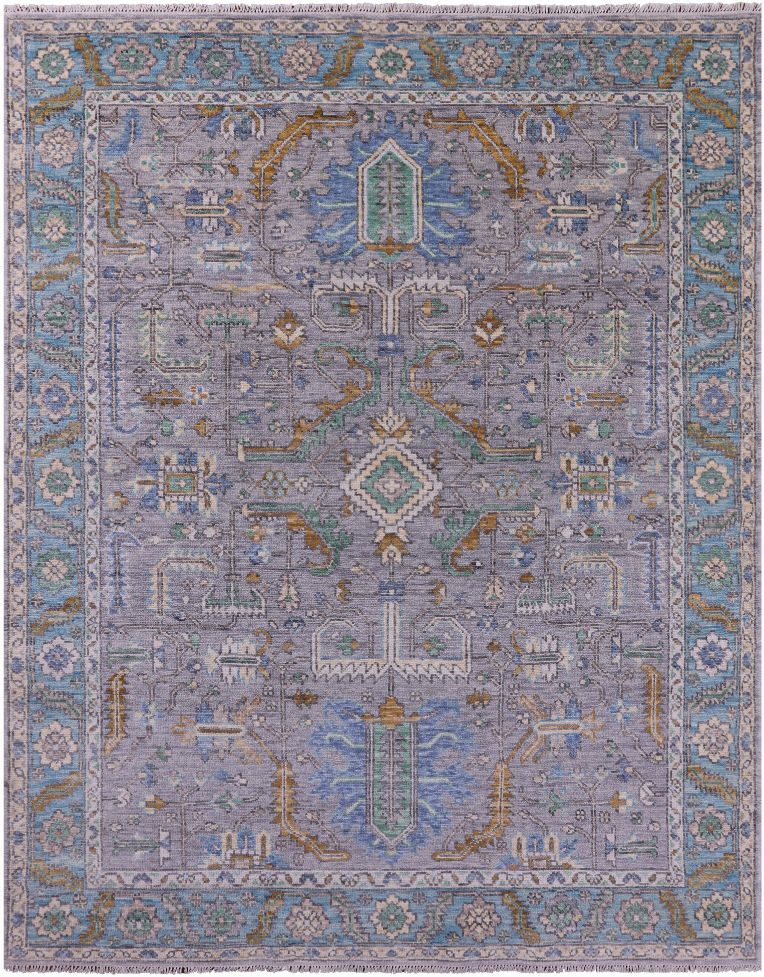 Grey Heriz Serapi Handmade Wool Rug - 7' 11" X 10' 1"