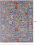Grey Turkish Oushak Handmade Wool Rug - 9' 3" X 11' 11" - Golden Nile