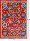 Red Turkish Oushak Hand Knotted Wool Rug - 9' 10" X 14' 0" - Golden Nile