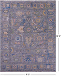 Grey Turkish Oushak Hand Knotted Wool Rug - 9' 3" X 12' 0" - Golden Nile