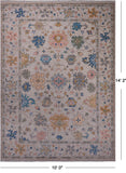 SUPER SALE Ivory Turkish Oushak Hand Knotted Wool Rug - 10' 0" X 14' 2"