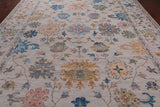 SUPER SALE Ivory Turkish Oushak Hand Knotted Wool Rug - 10' 0" X 14' 2"