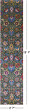 Green Persian Tabriz Hand Knotted Wool & Silk Runner Rug - 2' 7" X 12' 1" - Golden Nile