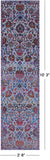Blue Persian Tabriz Hand Knotted Wool & Silk Runner Rug - 2' 6" X 10' 3" - Golden Nile