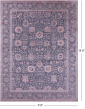 Grey Persian Tabriz Hand Knotted Wool & Silk Rug - 9' 0" X 12' 2" - Golden Nile
