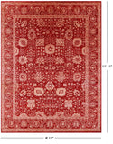 Red Persian Tabriz Hand Knotted Wool & Silk Rug - 8' 11" X 11' 11" - Golden Nile