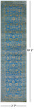 Blue Persian Tabriz Hand Knotted Wool & Silk Runner Rug - 2' 7" X 10' 2" - Golden Nile