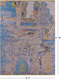 Abstract Contemporary Hand Knotted Wool Rug - 8' 11" X 11' 10" - Golden Nile