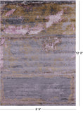 Abstract Contemporary Handmade Wool & Silk Rug - 8' 9" X 12' 0" - Golden Nile
