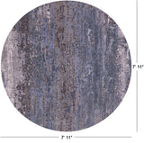 Round Abstract Contemporary Handmade Wool & Silk Rug - 7' 11" X 7' 11" - Golden Nile