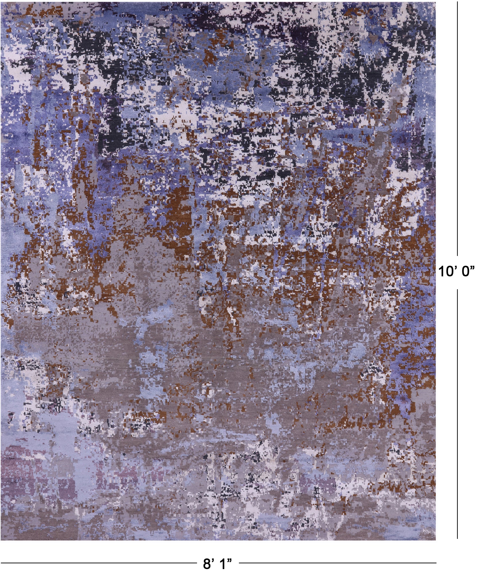 Abstract Contemporary Handmade Wool & Silk Rug - 8' 1" X 10' 0" - Golden Nile