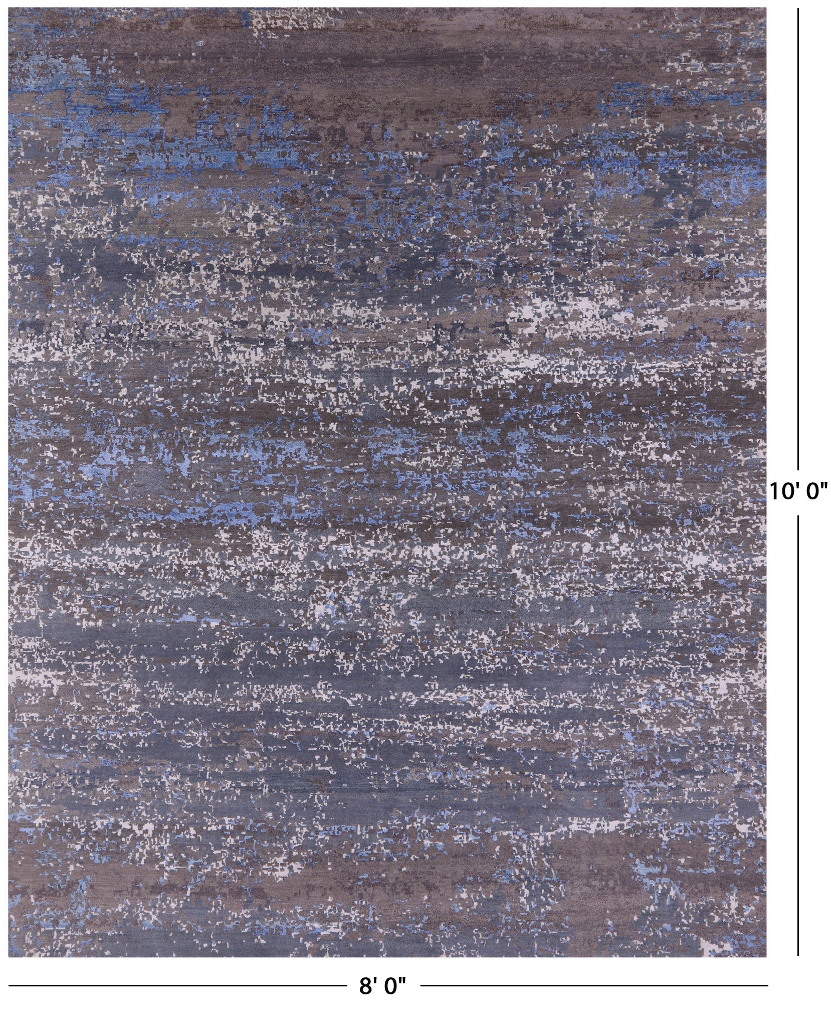 Abstract Contemporary Hand Knotted Wool & Silk Rug - 8' 0" X 10' 0" - Golden Nile