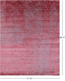 Abstract Contemporary Hand Knotted Wool & Silk Rug - 7' 11" X 10' 1" - Golden Nile