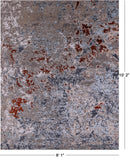 Abstract Contemporary Handmade Wool & Silk Rug - 8' 1" X 10' 2" - Golden Nile