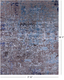Abstract Contemporary Hand Knotted Wool & Silk Rug - 7' 11" X 10' 1" - Golden Nile