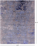 Abstract Contemporary Hand Knotted Wool & Silk Rug - 8' 0" X 10' 2" - Golden Nile