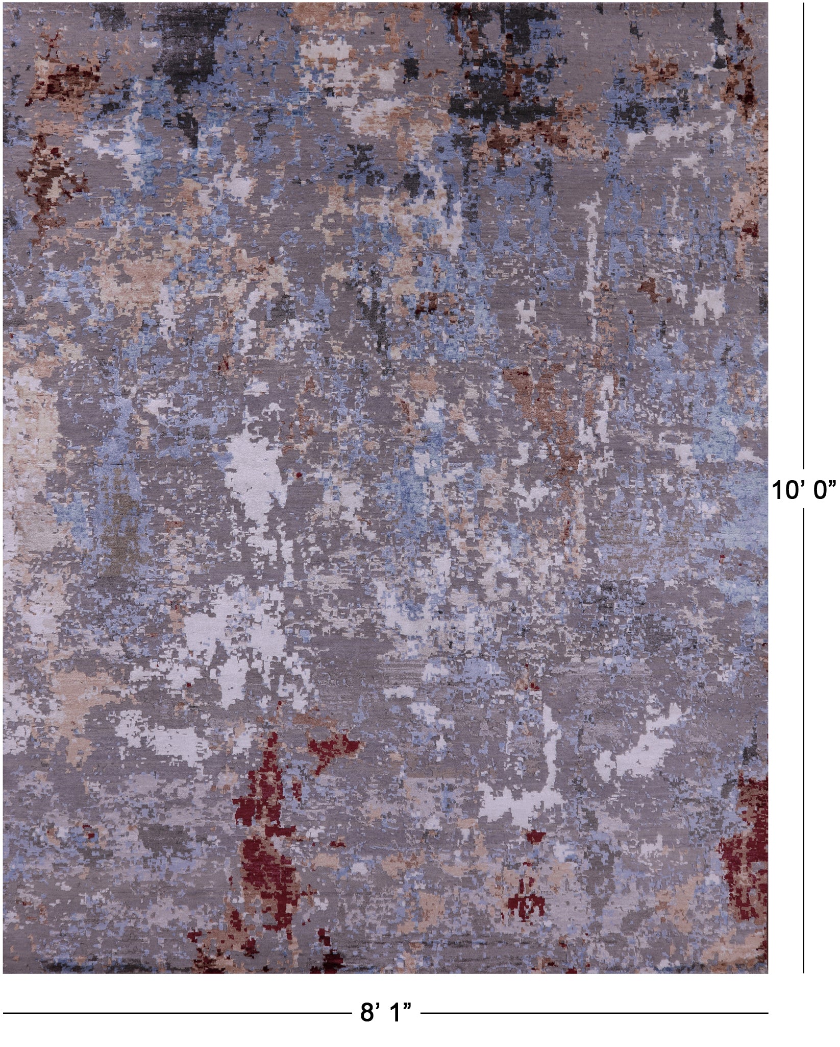 Abstract Contemporary Handmade Wool & Silk Rug - 8' 1" X 10' 0" - Golden Nile