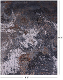 Abstract Contemporary Handmade Wool & Silk Rug - 8' 0" X 10' 3" - Golden Nile