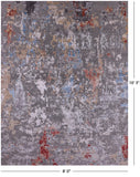 Abstract Contemporary Hand Knotted Wool & Silk Rug - 8' 0" X 10' 3" - Golden Nile