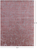 Grey Persian Hand Knotted Wool & Silk Rug - 9' 0" X 12' 3" - Golden Nile