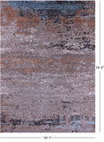 Abstract Contemporary Hand Knotted Wool & Silk Rug - 10' 1" X 14' 2" - Golden Nile