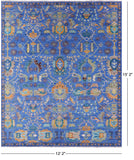 Blue Heriz Serapi Hand Knotted Wool Rug - 12' 2" X 15' 2" - Golden Nile